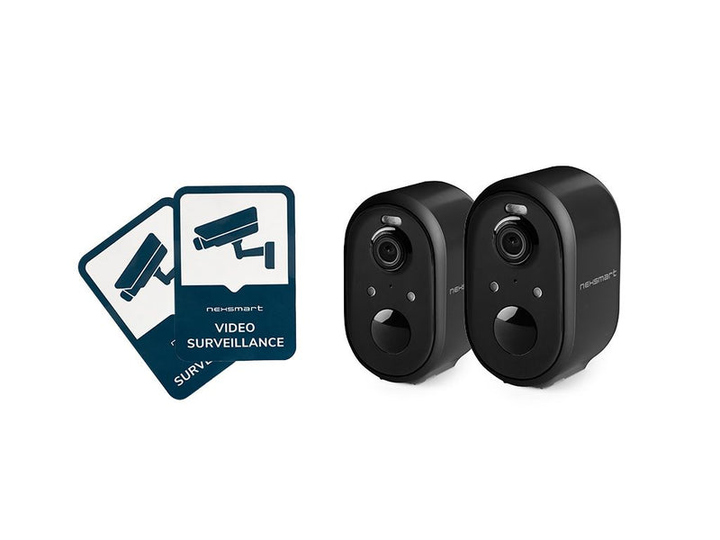 NEXSMART™ AIR4-B CAMÉRA DE SURVEILLANCE ALIMENTÉE PAR BATTERIE - 2 PAQUET+AUTOCOLLANT