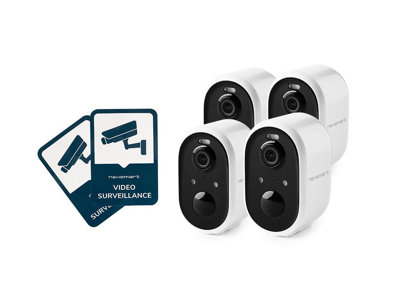 NEXSMART™ AIR4 CAMÉRA DE SURVEILLANCE ALIMENTÉE PAR BATTERIE - 4 PAQUET+AUTOCOLLANT